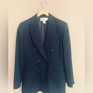 Casual Corner Navy double breasted blazer.
